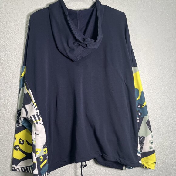 Adidas x Farm Rio Sweatshirt Womens XL Navy Full Zip Legend Ink Hooded Jacket - Picture 4 of 7